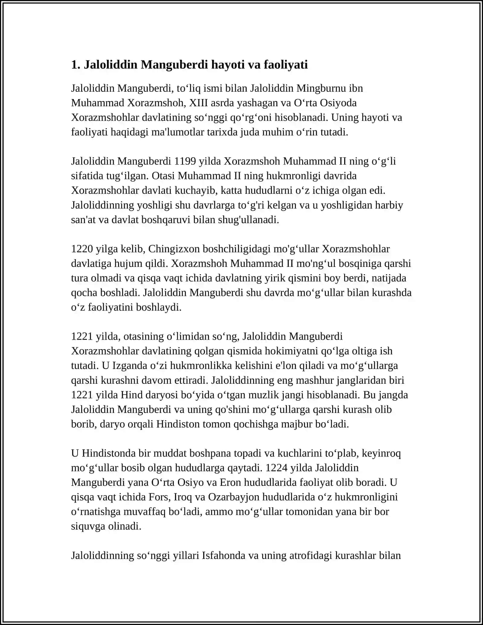JALOLIDDIN MANGUBERDI VATAN HIMOYACHISI 3