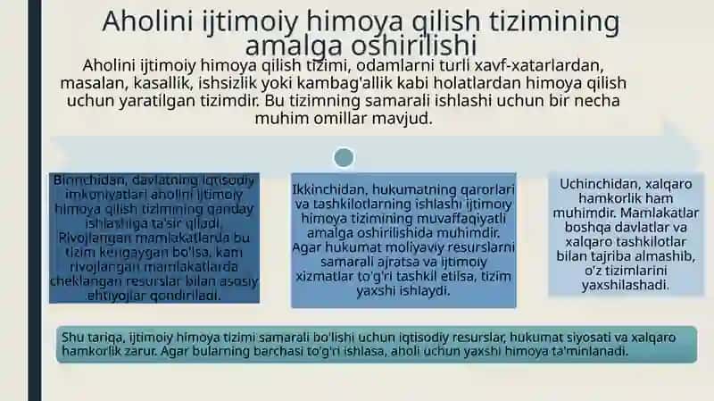 Aholini ijtimoiy himoya qilish tizimida xalqaro hamkorlikning oʻrni 3