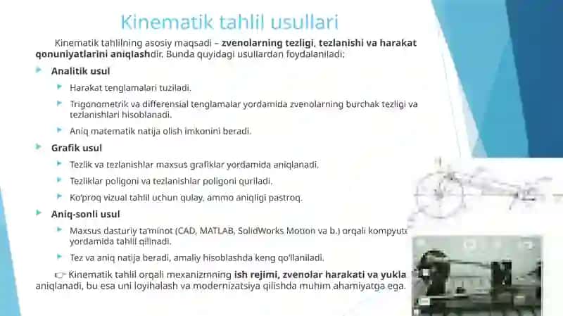Kulisali mexanizmlarni kinematik tahlil qilish 3
