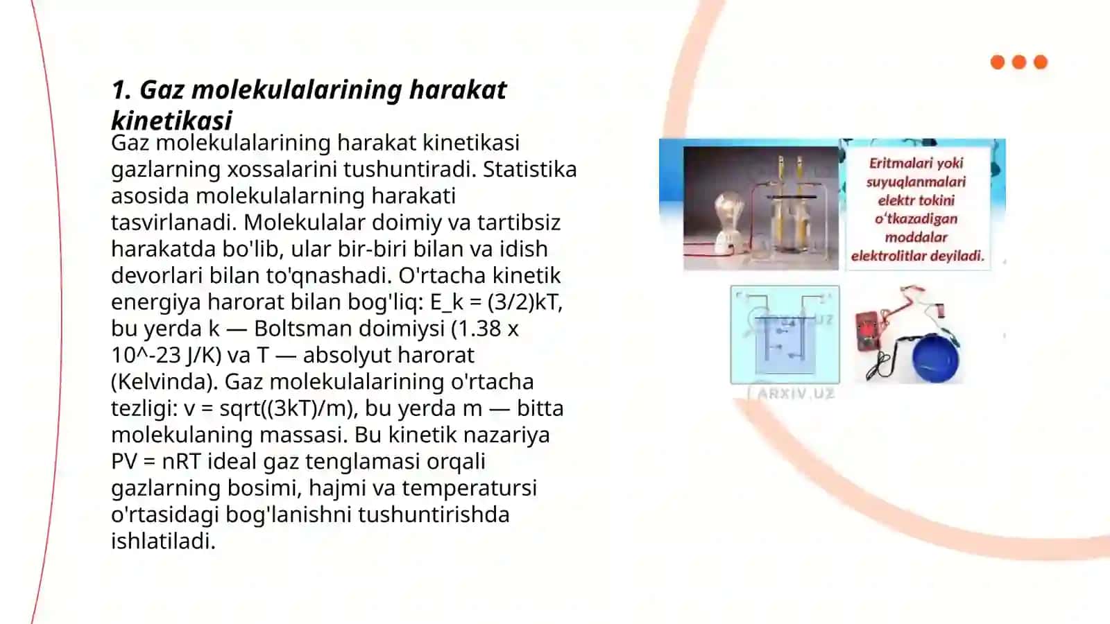 Gaz molekulalarining harakat kinetikasi 3