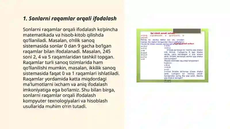 Sonlarni raqamlar orqali ifodalash 3