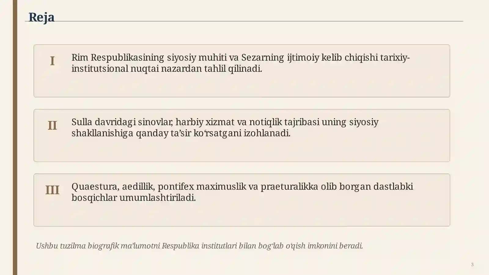 Yuliy Sezar siyosiy faoliyatining boshlanishi 3