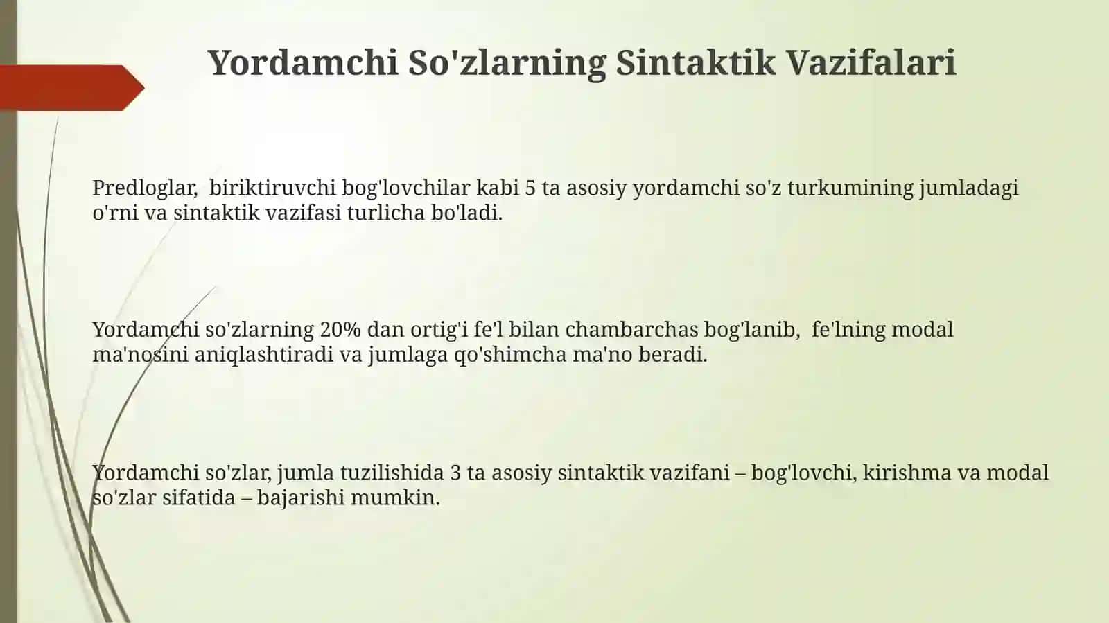 Yordamchi soʻzlar haqidagi nazariy qarashlar tahlili 3