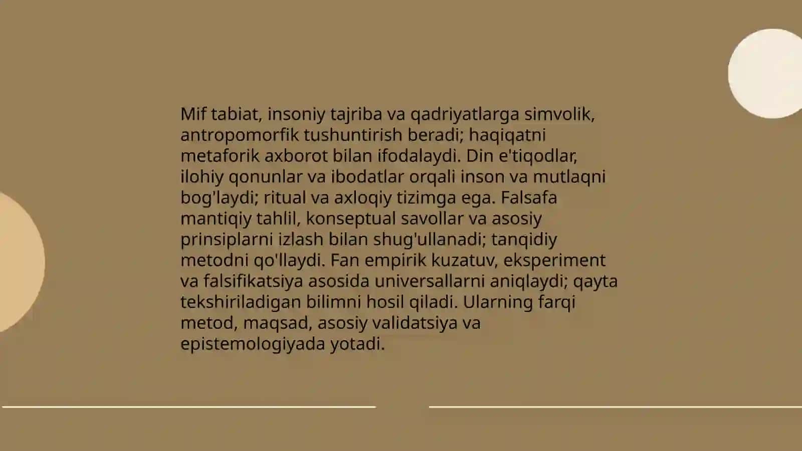 Mif, din, falsafa va fan örtasidagi munosabat 3