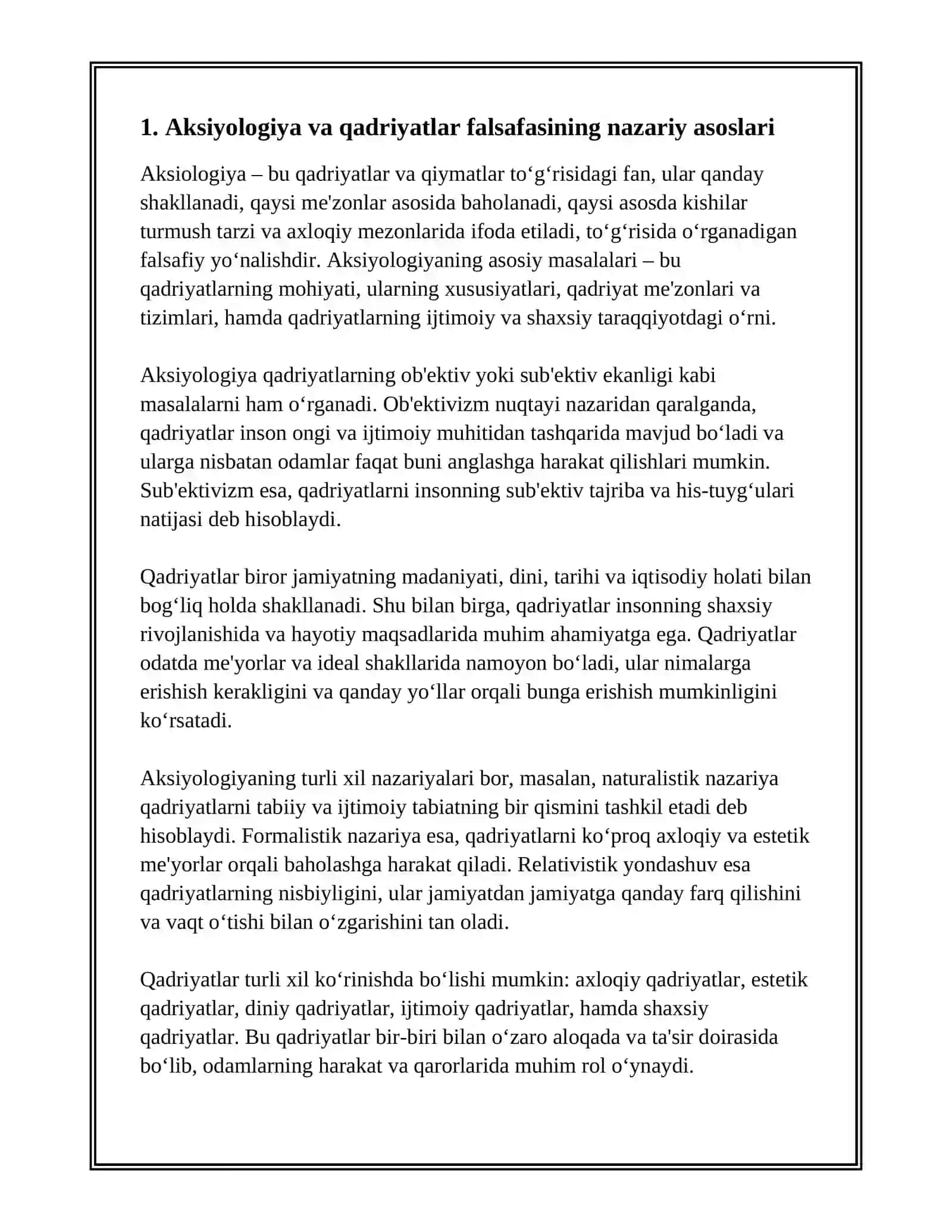 AKSIOLOGIYA-QADRIYATLAR FALSAFASI 3