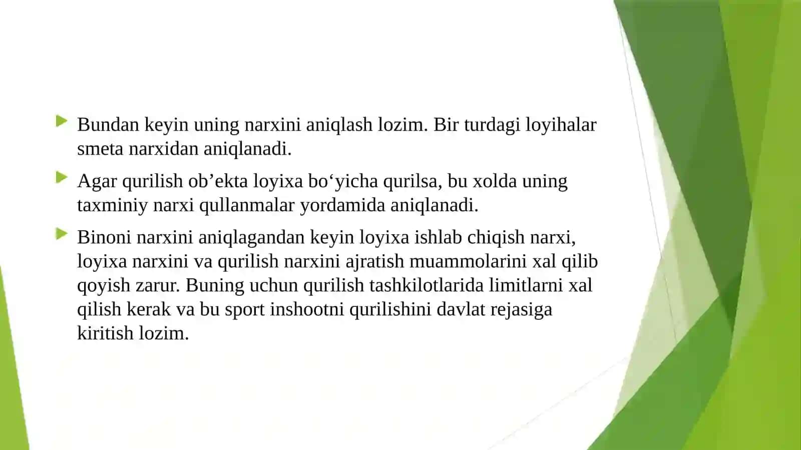 Shahar va qishloqlarda sport inshootlari tarmoqlari hamdarejalashtirish 3