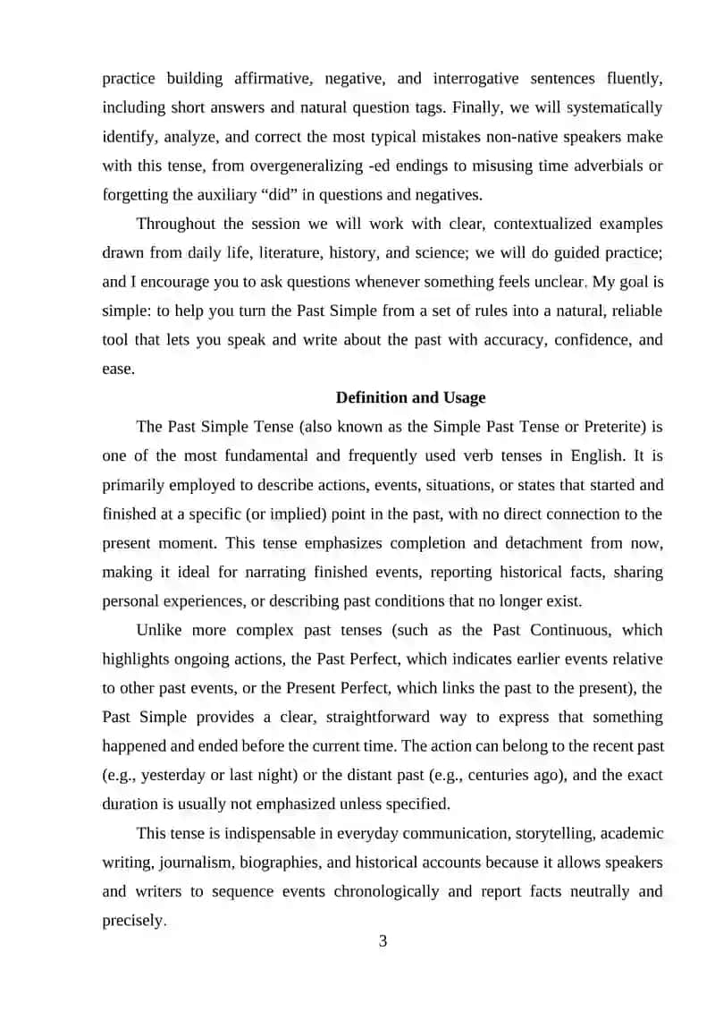 Past Simple Tense 3