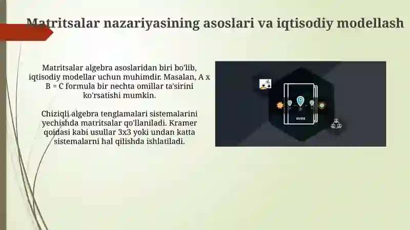 Matritsalar nazariyasining asoslari va iqtisodiy modellash 3
