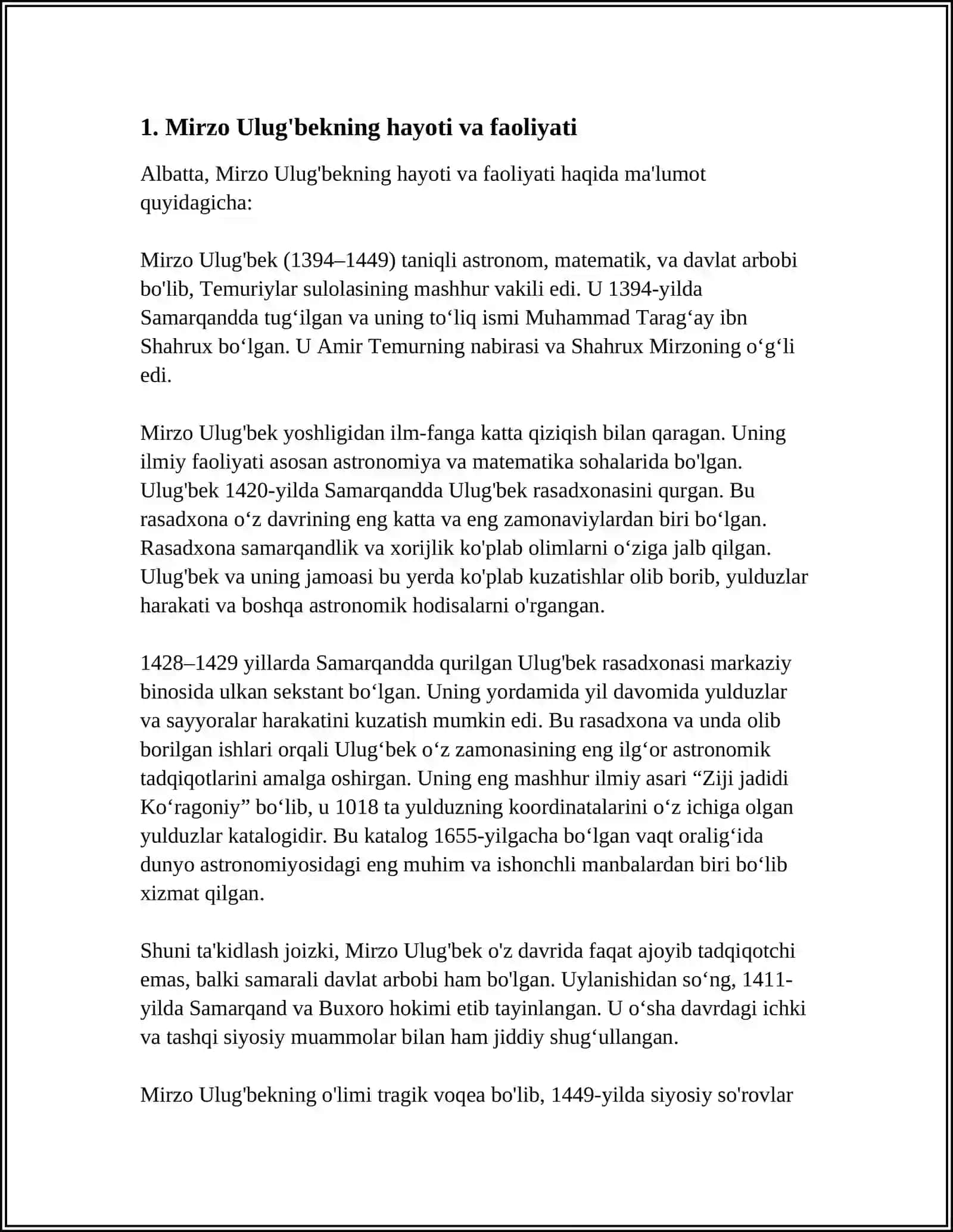 MIRZO ULUGBEK - DAVLAT ARBOBI VA BUYUK OLIM 3