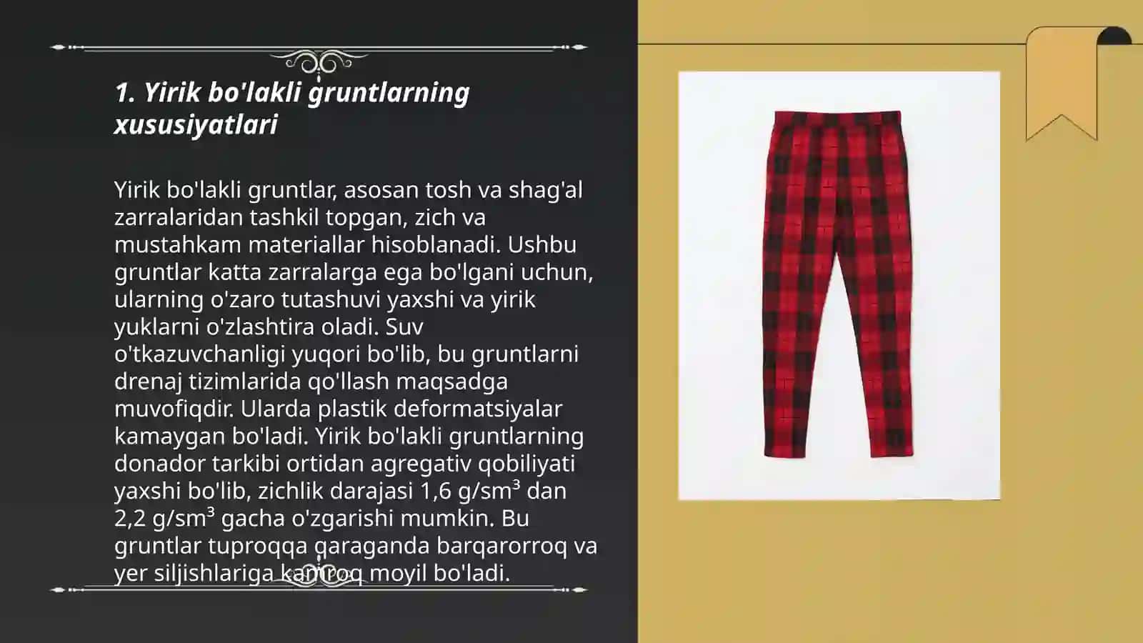 Yirik bo'lakli qumli va gil tuproqli gruntlar 3