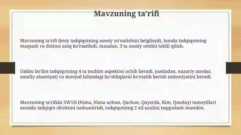 Matn tarkibi boʻyicha ilmiy ma'ruza tayyorlash 3