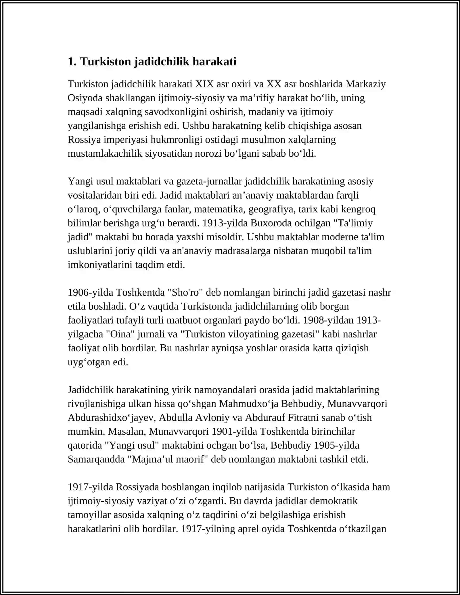 TURKISTON JADIDCHILIK SIYOSIY PARTIYALARI DUNYOVIY-MA‘RIFIY DAVLAT HAQIDA (1917-1920) 3