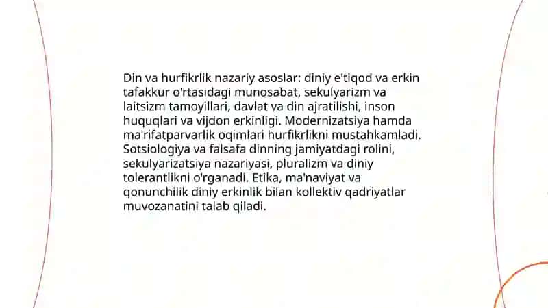 Din va hurfikrlik 3