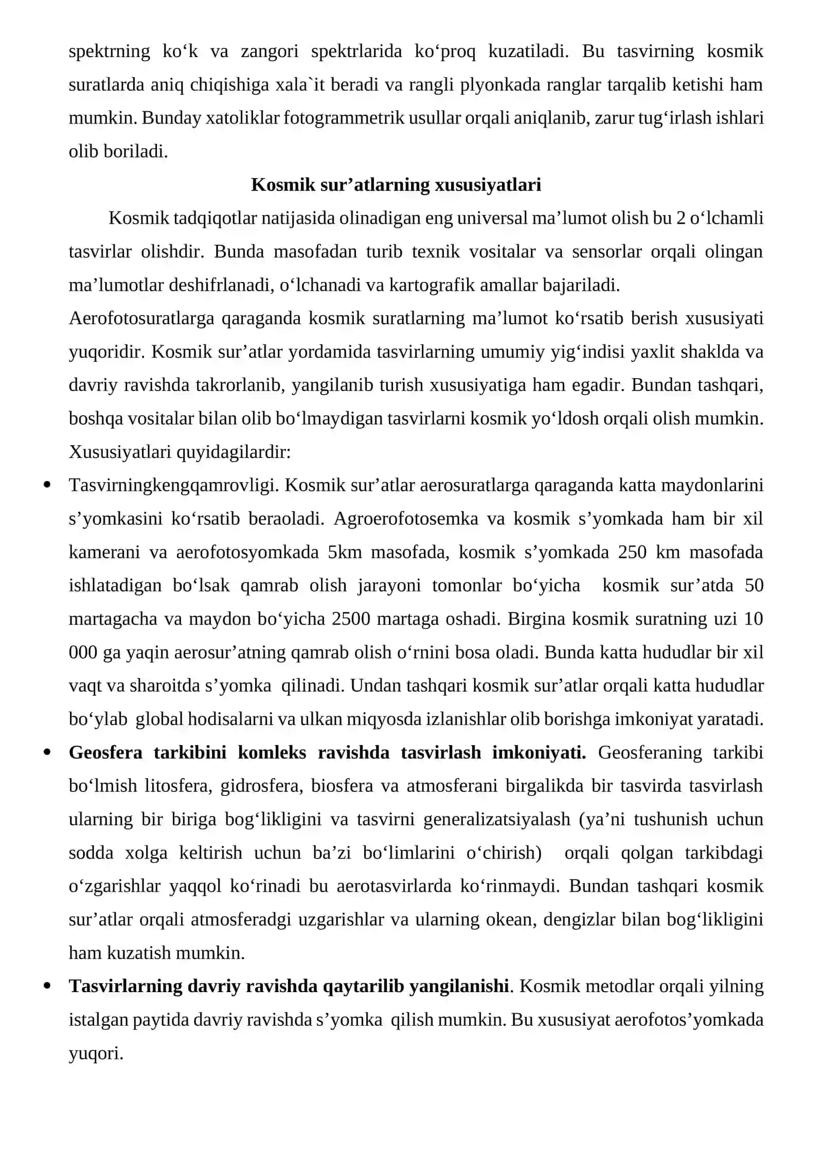 Kosmik sur’atlar bilan ishlash 3