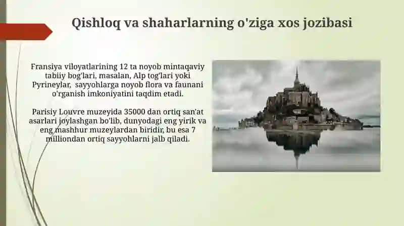 Fransiya turizmining o‘ziga xos jihatlari 3