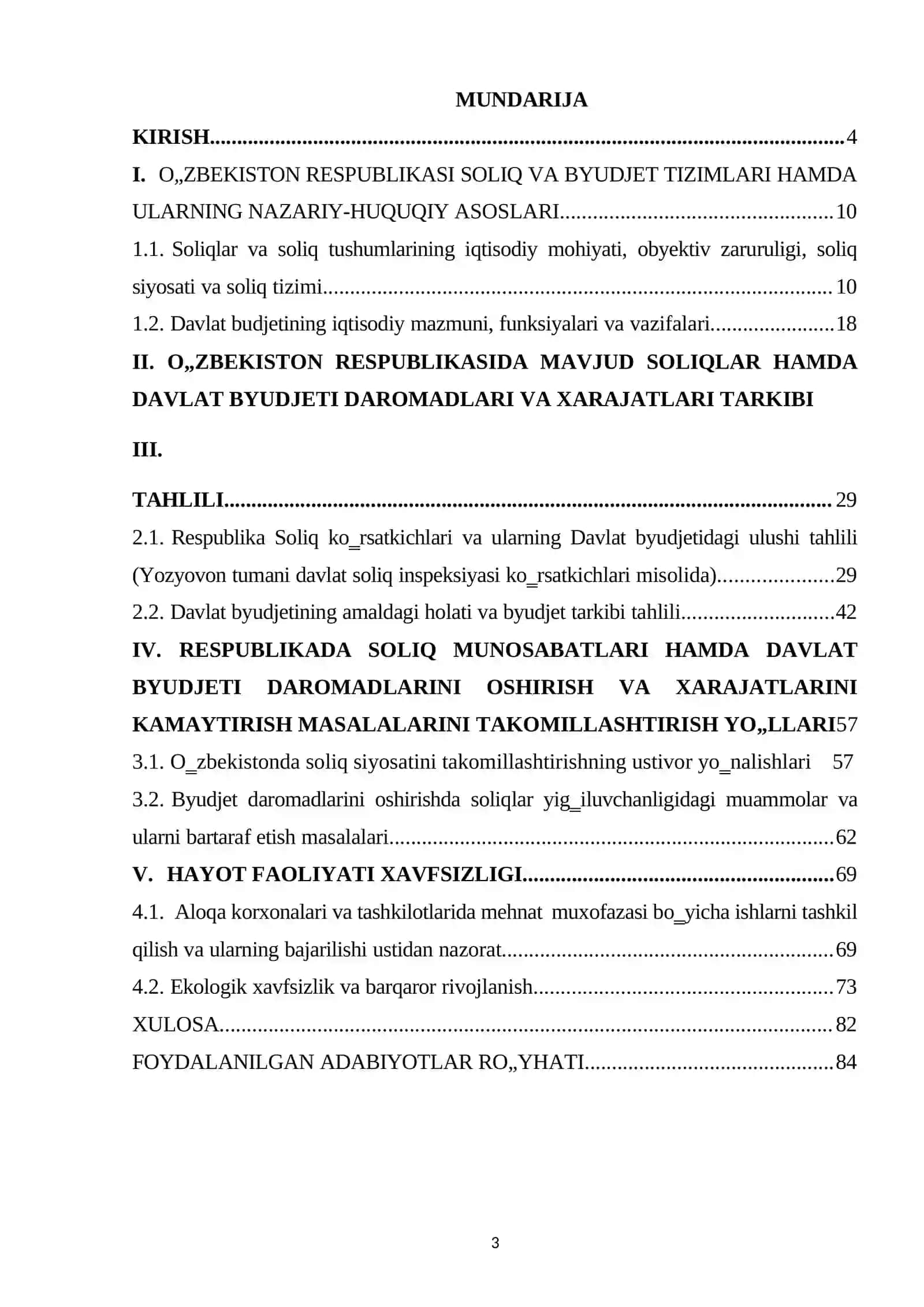 Sоliq tizimi vа sоliq tushumlаrining byudjetdаgi sаlmоg‗i 3