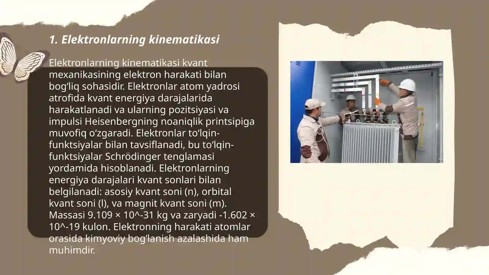 Elektronlarda impuls va energiya taqdimoti 3