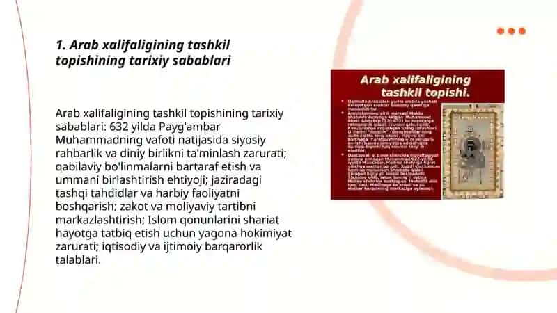 Arab xalifaligining tashkil topishining tarixiy sabablari 3
