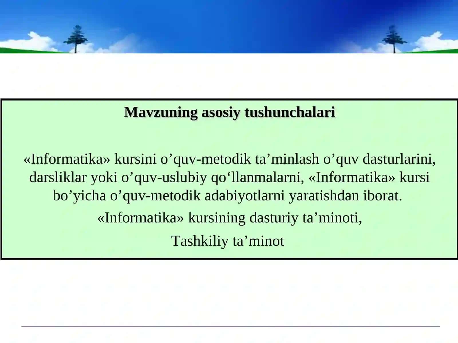 «Infоrmаtikа» kursinio’quv-mеtоdiktа’minоti 3
