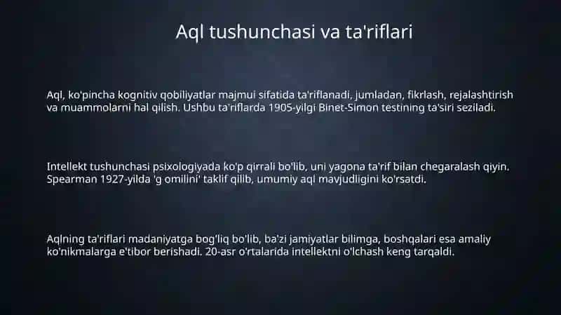 Aqlning mohiyati va ta'riflari 3