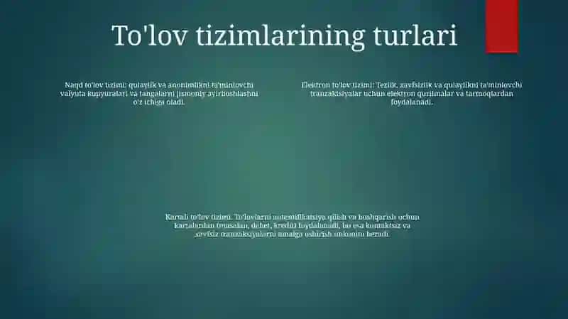 To’Lov Tiziming Mazmuni Va Uning Elementlari 3
