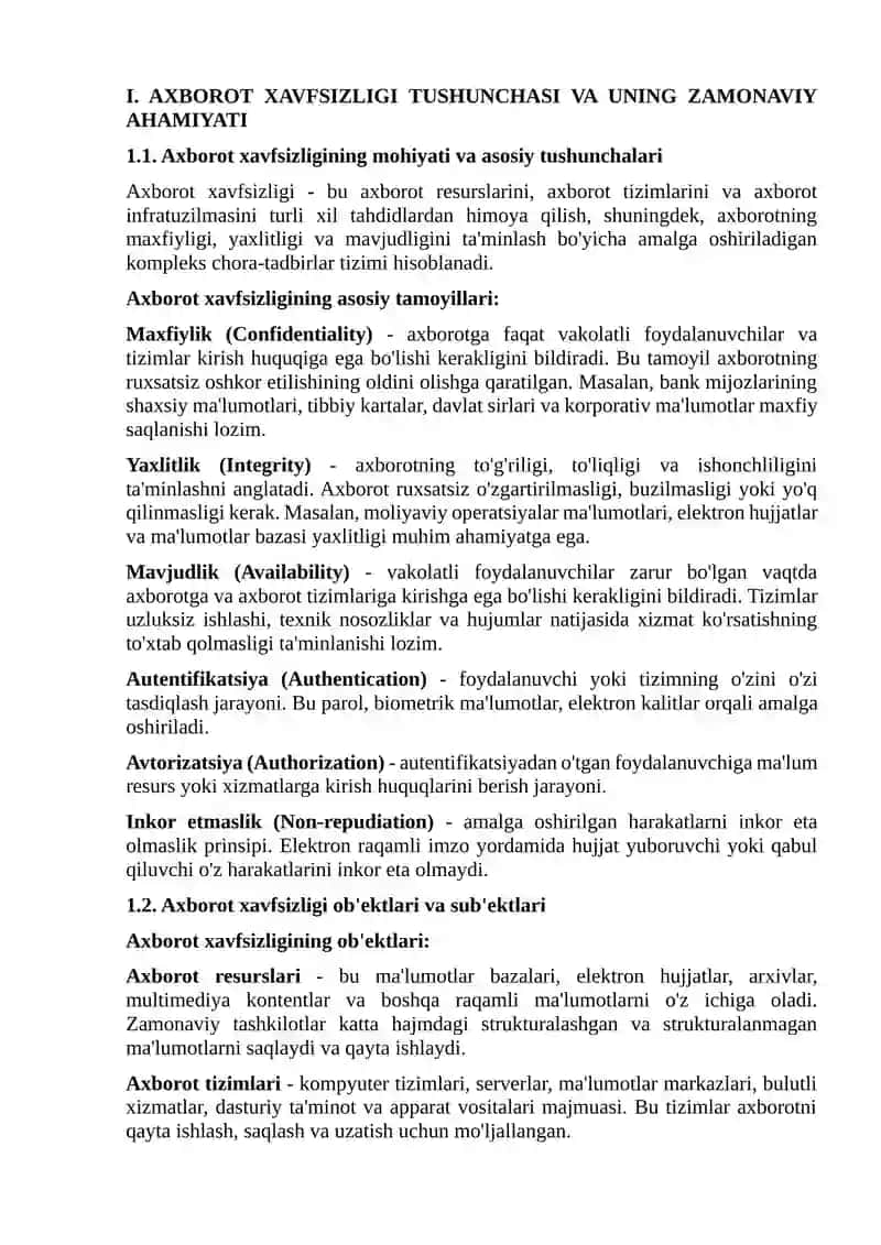 Axborot Xavfsizligi Siyosati va Xuquqiy Asoslari 3