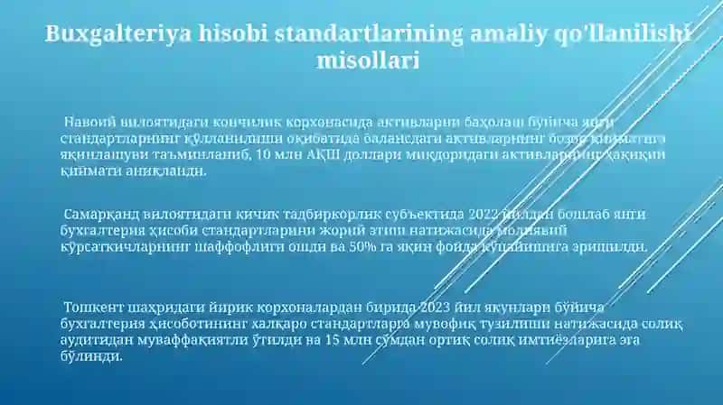 O‘zbekiston Respublikasida milliy buxgalteriya hisobi standartlari va uni amaliyotga tadbiq etish 3