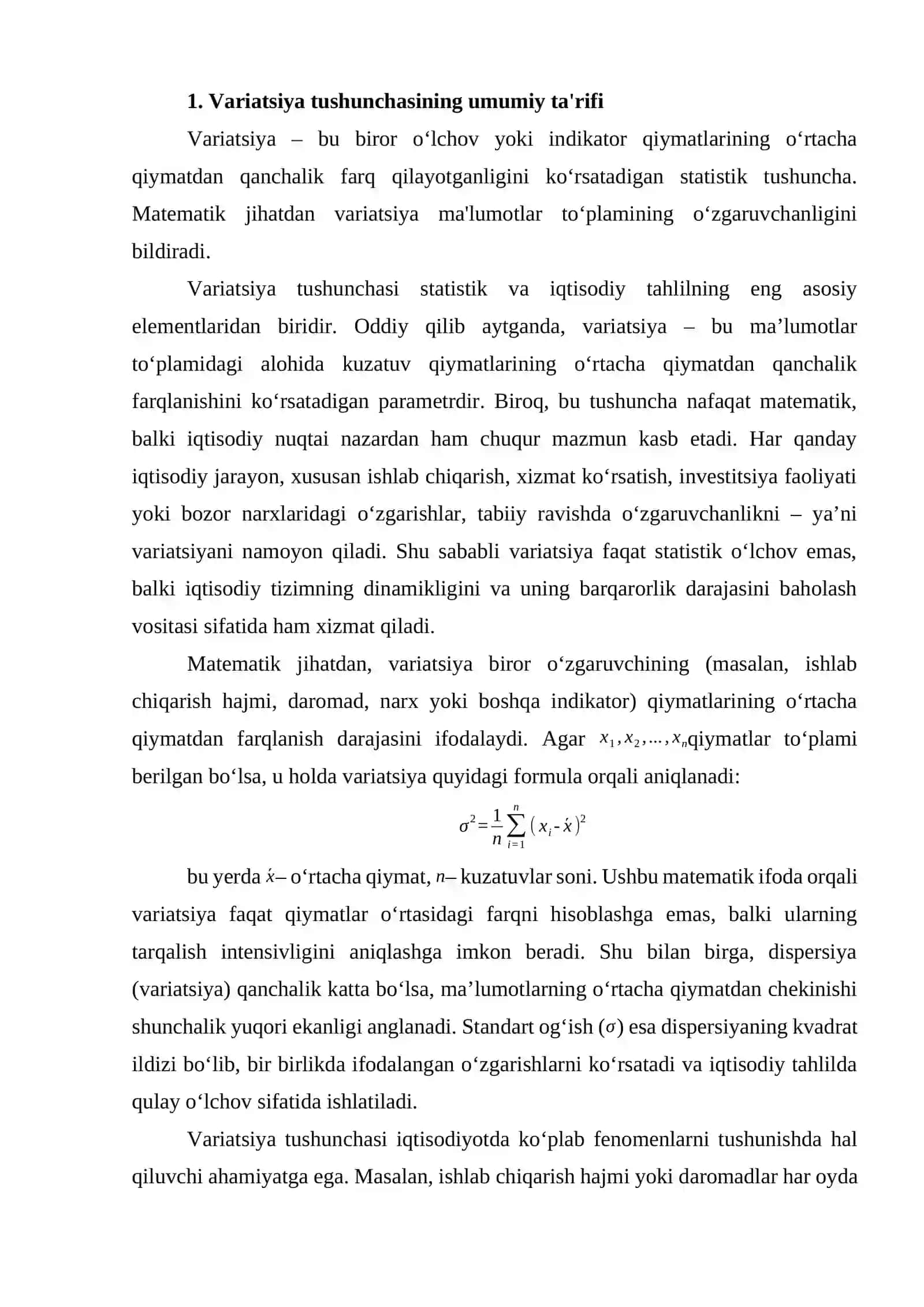 VARIATSIYA TUSHUNCHASI VA UNING IQTISODIY MAZMUNI 3