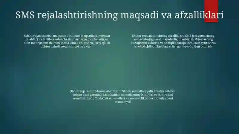 Sifatni Boshqarish Tizimini Rejalashtirish 3
