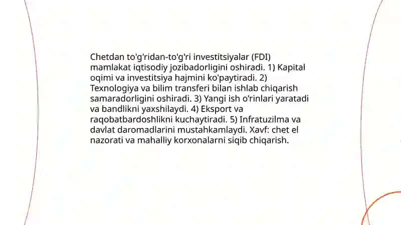 Mamlakat iqtisodieti jozibadorligiga tasiri 3