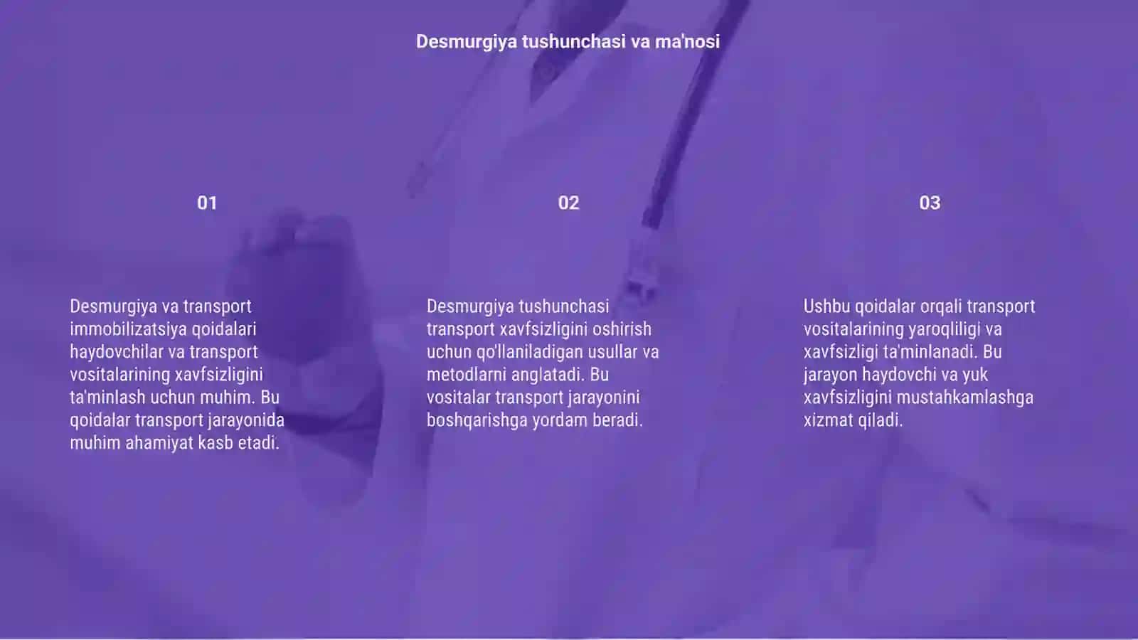 Desmurgiya va transport immobilizatsiya qoidalari 3