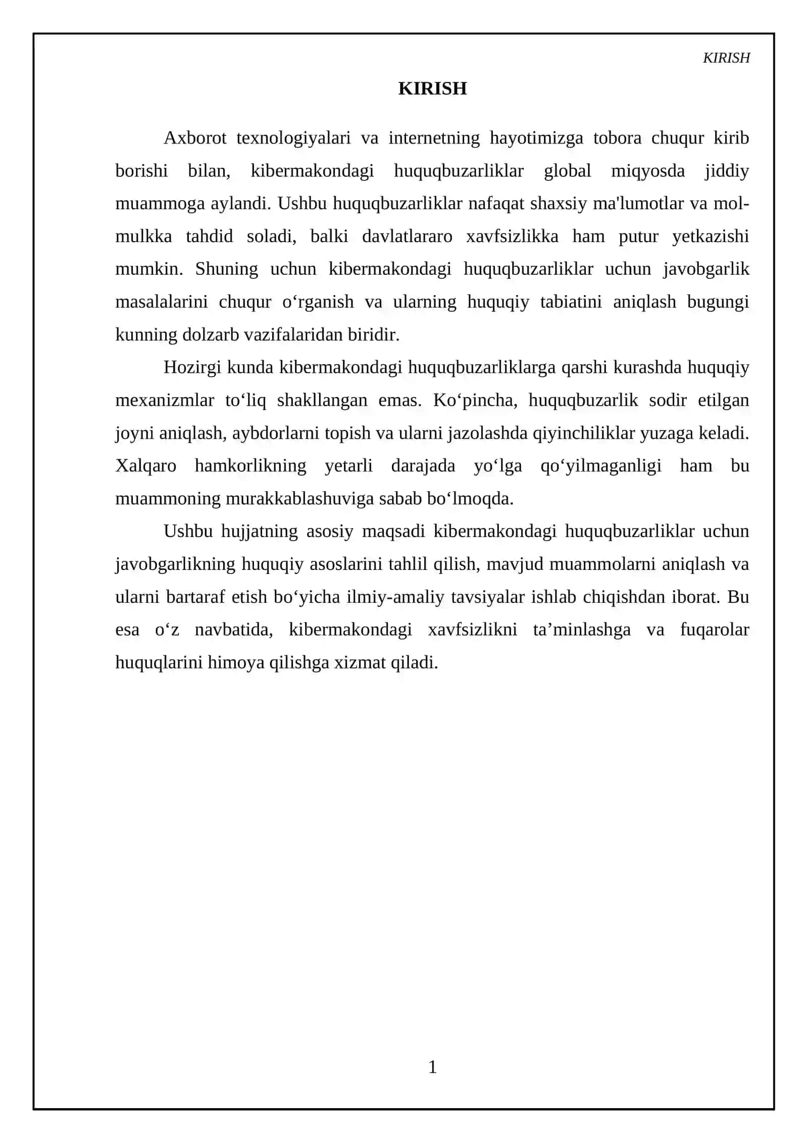 Kibermakondagi huquqbuzarliklar uchun javobgarlik va ularning huquqiy tabiati 3