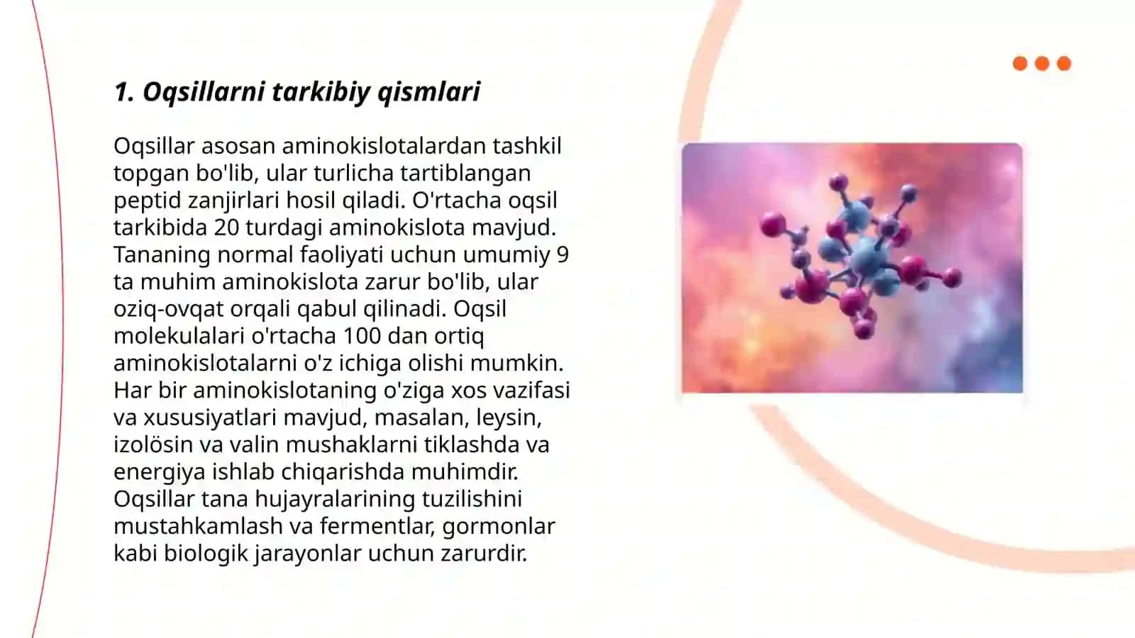 Oqsillarning xossalari 3