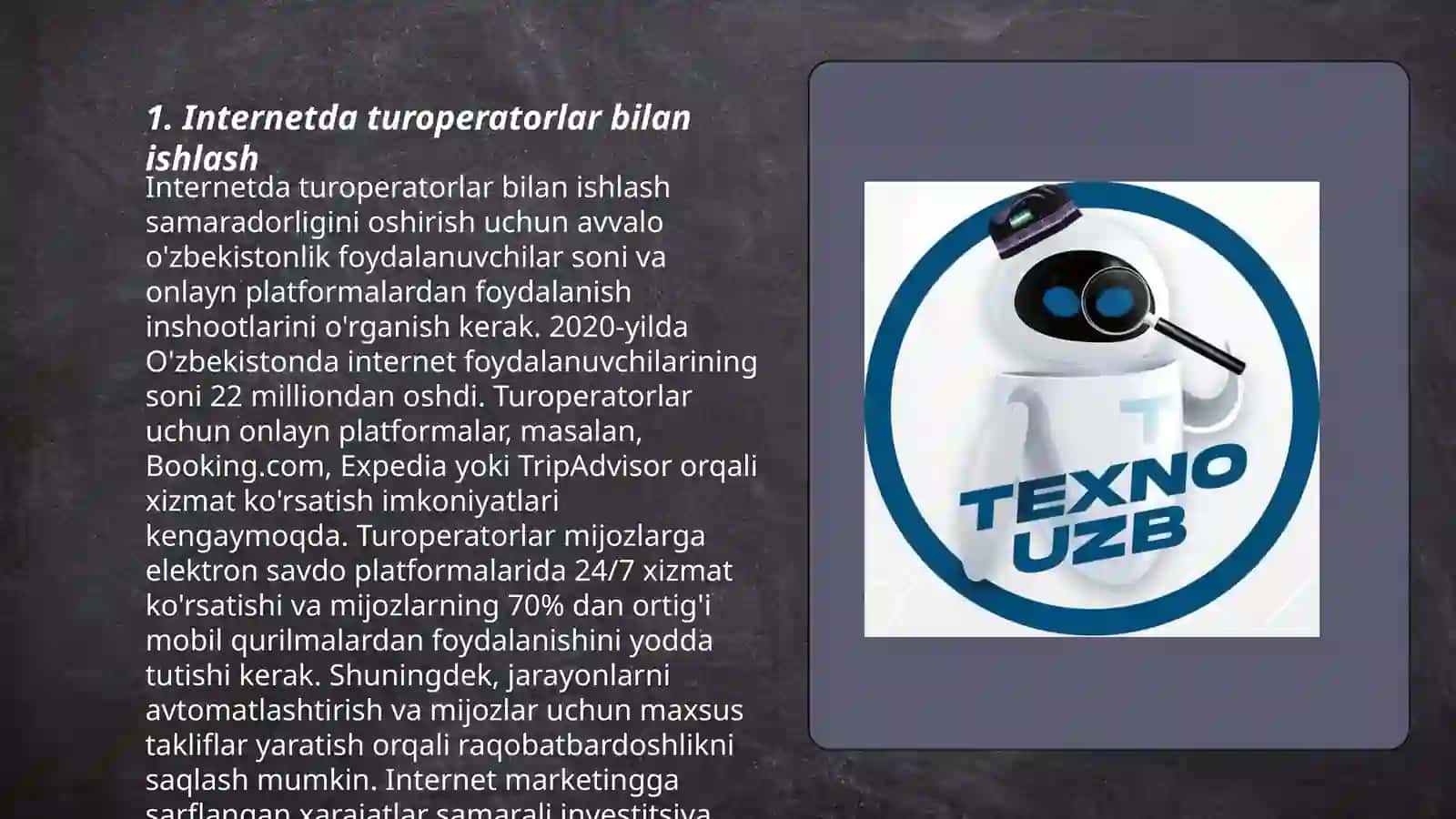 Internetda turiatik xizmatlar bilan ishlash 3