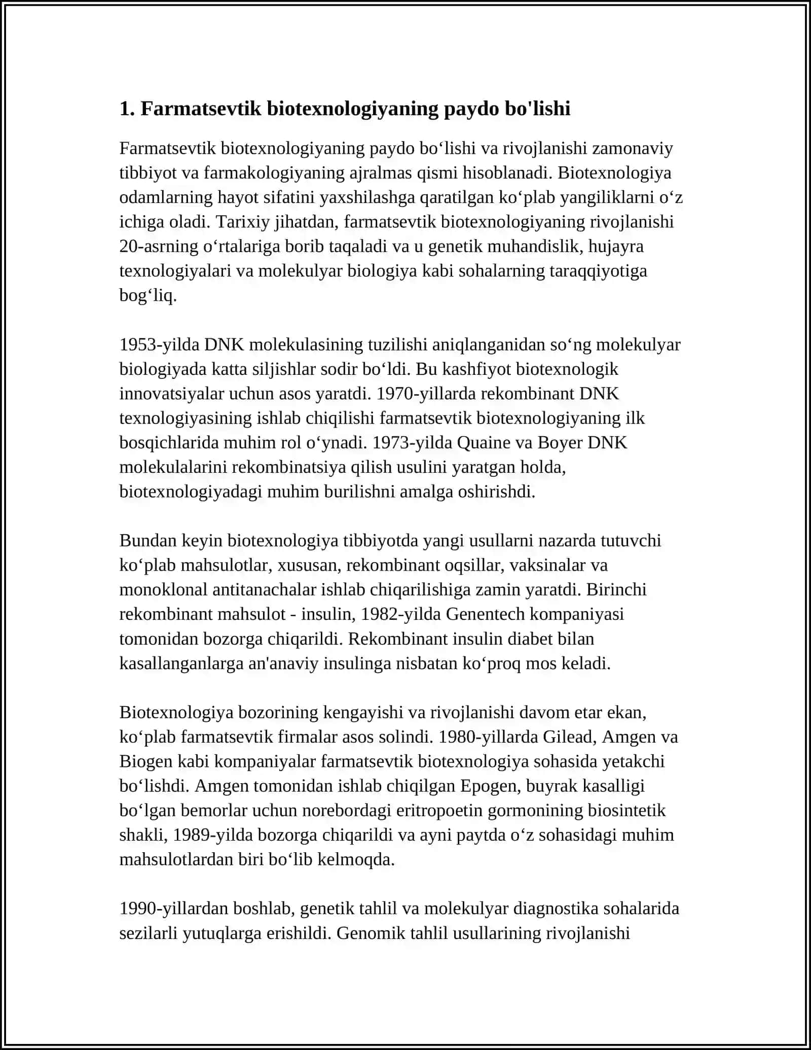 FARMATSEVTIK BIOTEXNOLOGIYA MODULINING RIVOJLANISH TARIXI 3