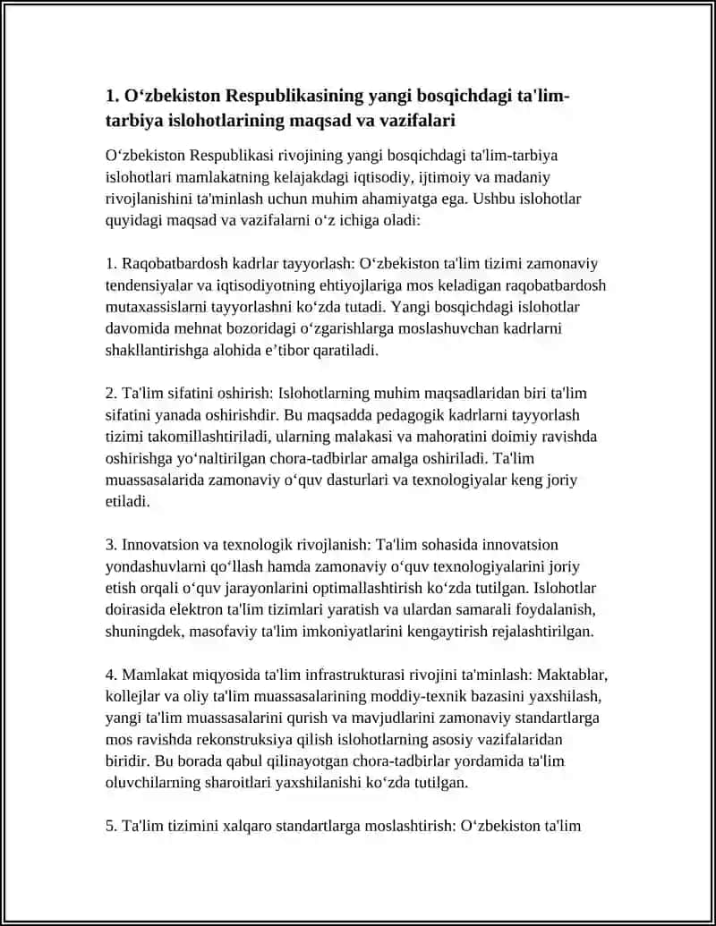 Oʻzbekiston Respublikasi Rivojining Yangi Bosqichdagi Ta'lim Tarbiya Islohotlari 3