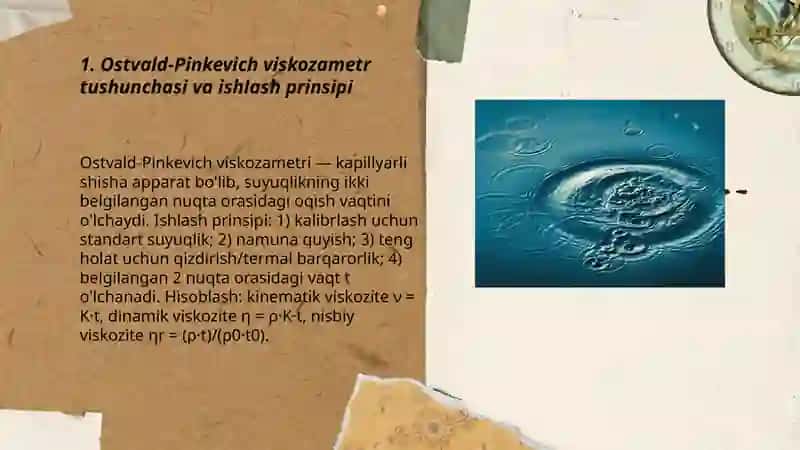 Ostvald-Pinkevich viskozametri yordamida nomaʼlum suyuqlikning qovushqoqligini aniqlash 3
