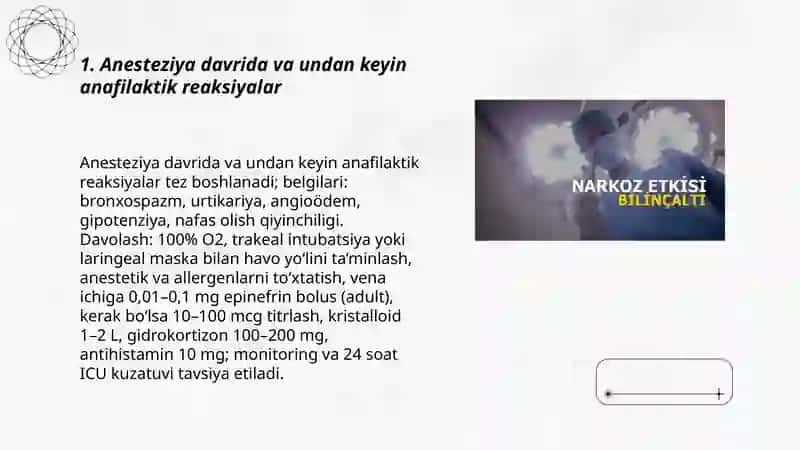 Anesteziya davrida va undan keyin anafilaktik reaksiyalar 3