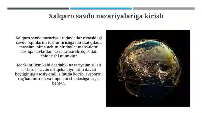 Xalqaro savdo nazariyalari va tashqi iqtisodiy aloqalari 3