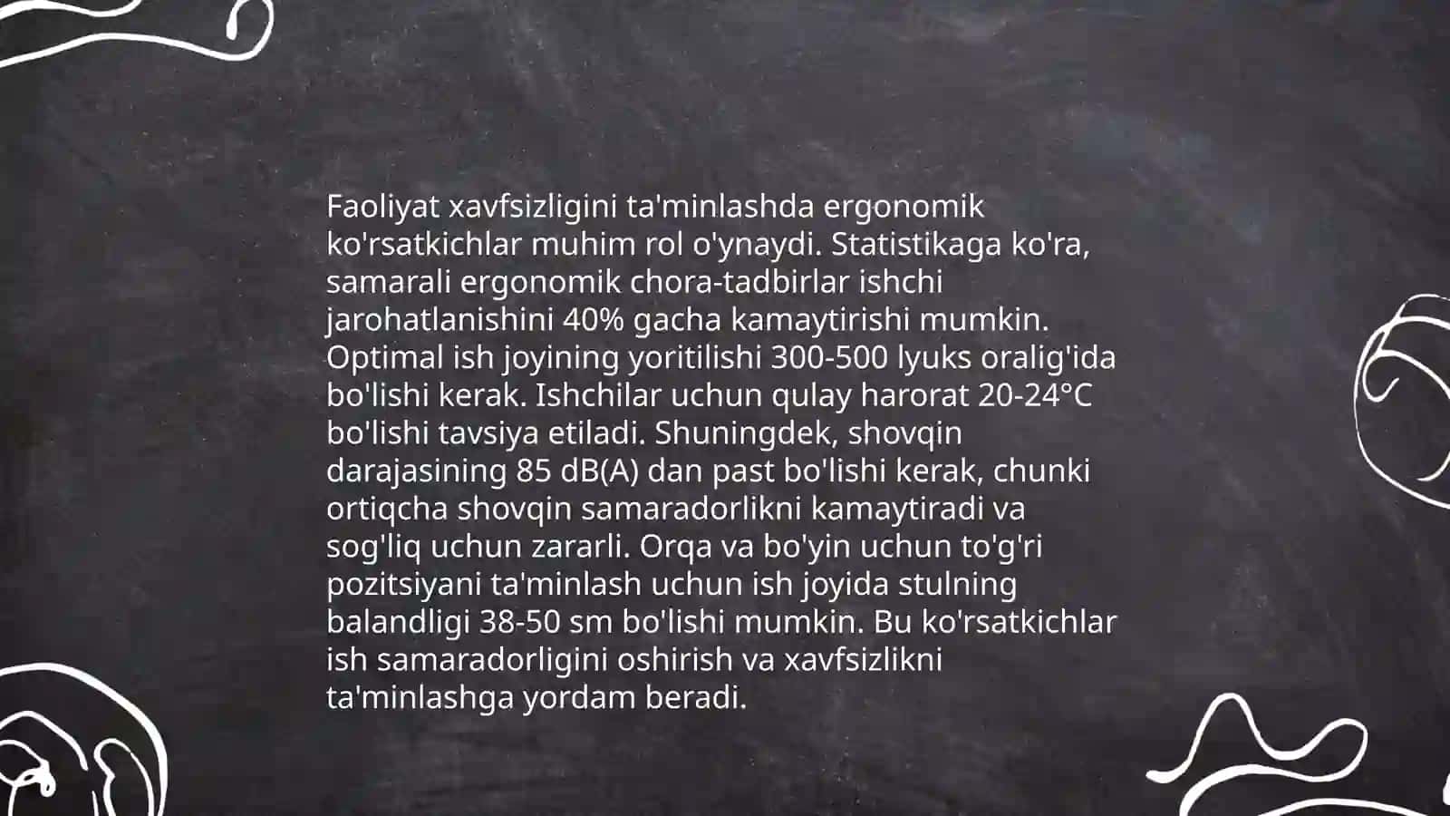 Faoliyat xavfsizligini ta'minlashning ergonimik ko'rsatkichlarini tahlil qilish 3