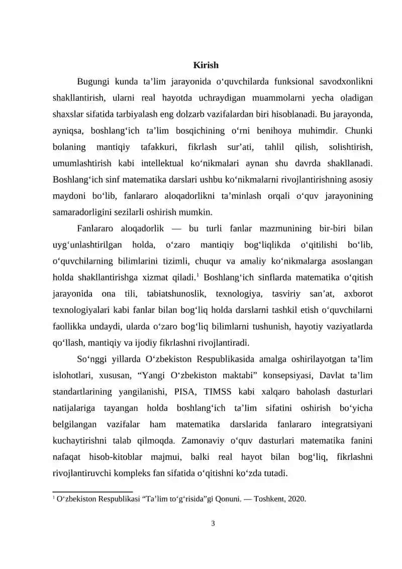 BOSHLANGICH SINFDA MATEMATIKA OQITISH JARAYONIDA 3
