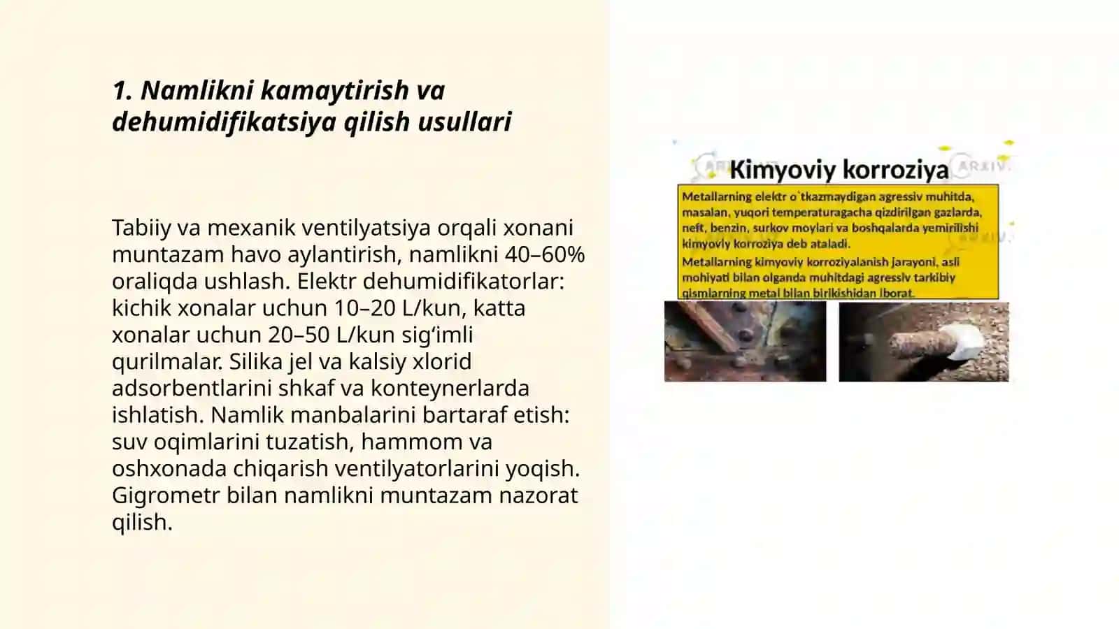 Uyda korroziyani kamaytirish yo'llari 3