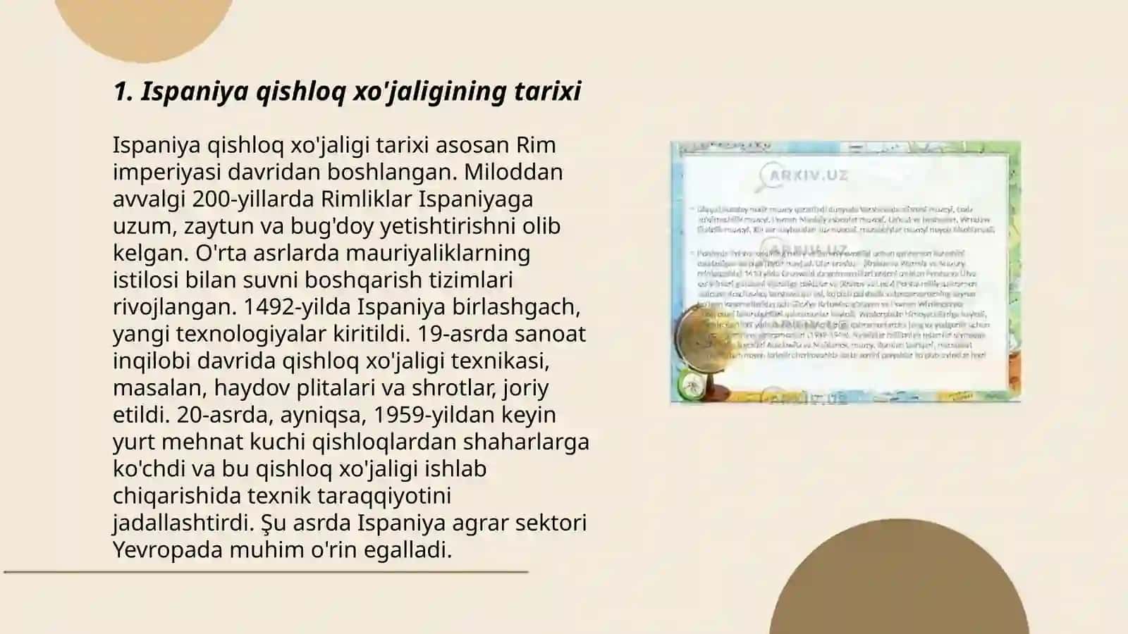 Ispaniya xójaligining rivojlanish hususiyatlari 3