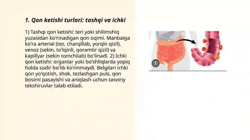 Qon ketishi va yoʻqotish 3