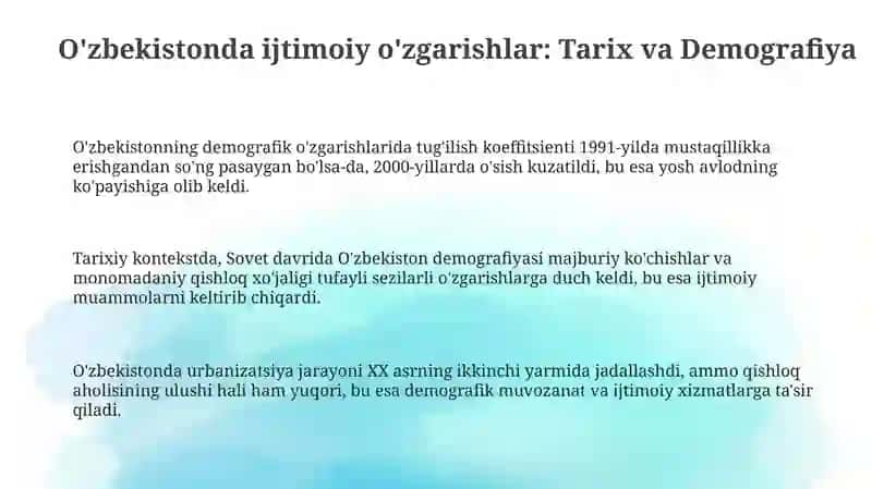 O'zbekistondagi ijtimoiy ozgarishlar 3