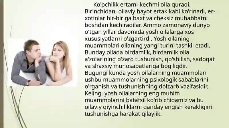 Yoshoilalarning muammolari 3