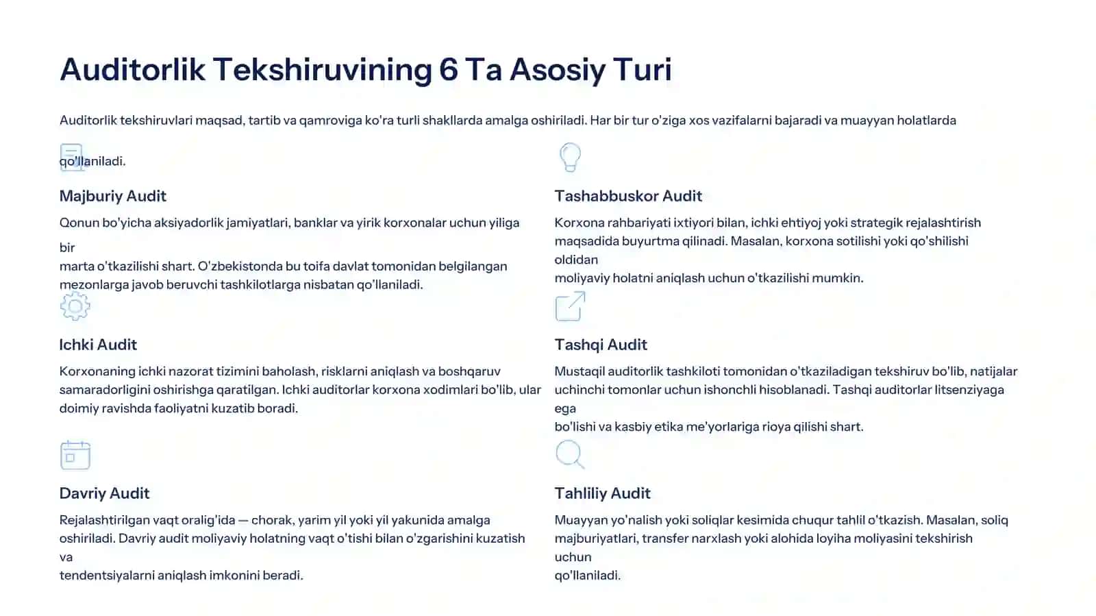 Auditorlik Hisobotlarining Turlari va Ularning Mezonlari 3