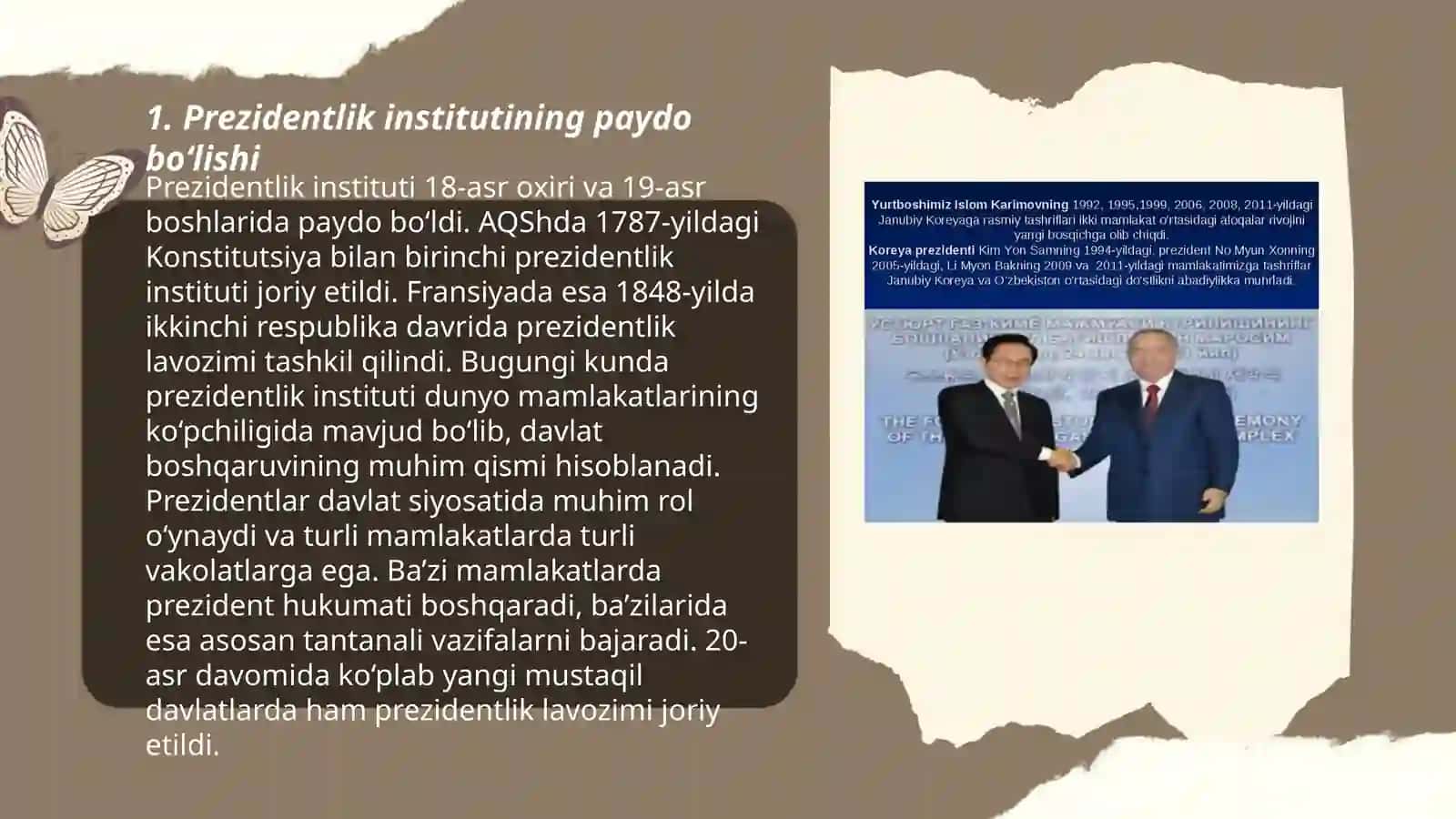 Ózbekiston Respublikasida Prezidentlik institutining joriy etilishi. I.A.Karimovning Ózbekiston Respublikasi Prezidenti etib saylanishi 3