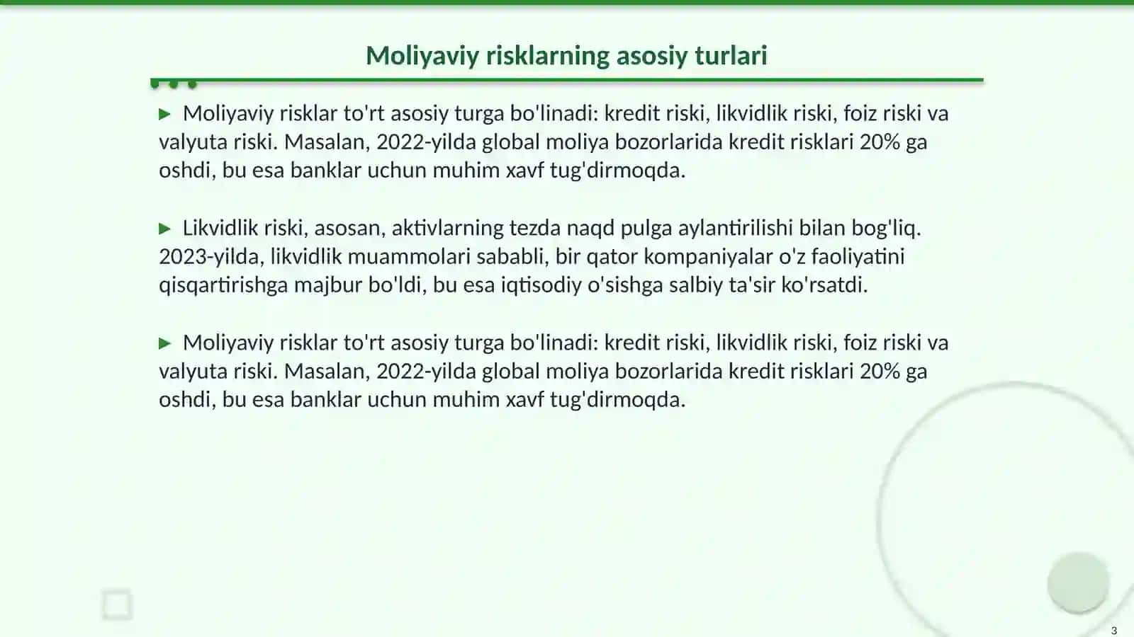 Moliyaviy va investitsion risklarni boshqarish mehanizmlari 3