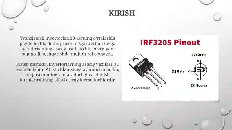 Tranzistorli invertorlarning chiqish kuchlanish sifatini oshirish va uning sifat ko'rsatkichlari 3